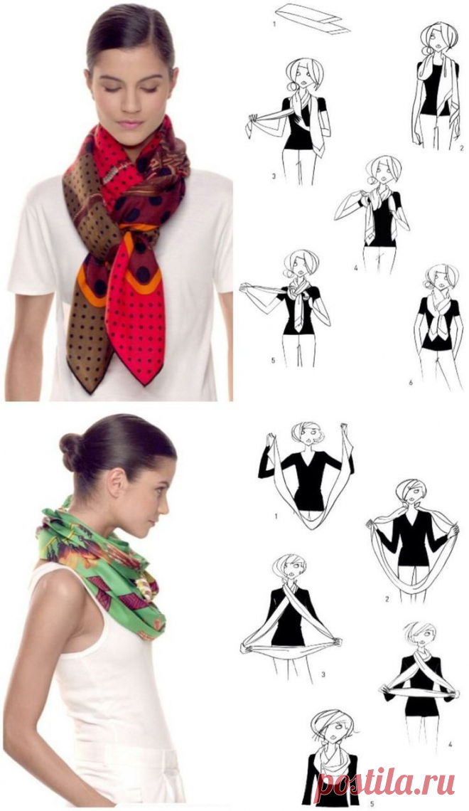 5 стильных способов завязывания платка
