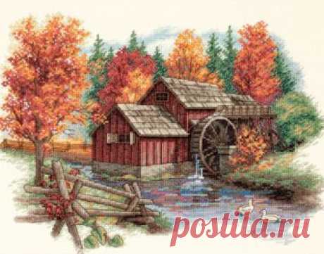 Glory Of Autumn. Великолепие осени. Dimensions. Скачать схему вышивки крестиком — Дом крестика