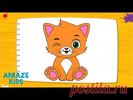 Как Нарисовать Животных Котика для Детей🐈Рисунки Своими Руками👌Уроки Рисования для Начинающих