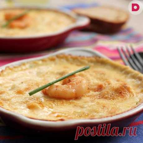 Необычная рыбная запеканка от Лары Кацовой (треска и креветки)