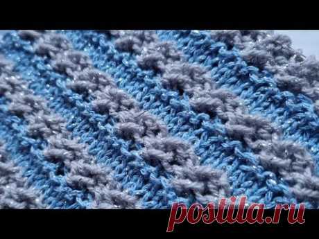 Узор спицами с волнистыми секциями🧶knitting pattern.