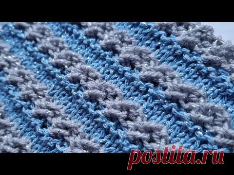 Узор спицами с волнистыми секциями🧶knitting pattern.