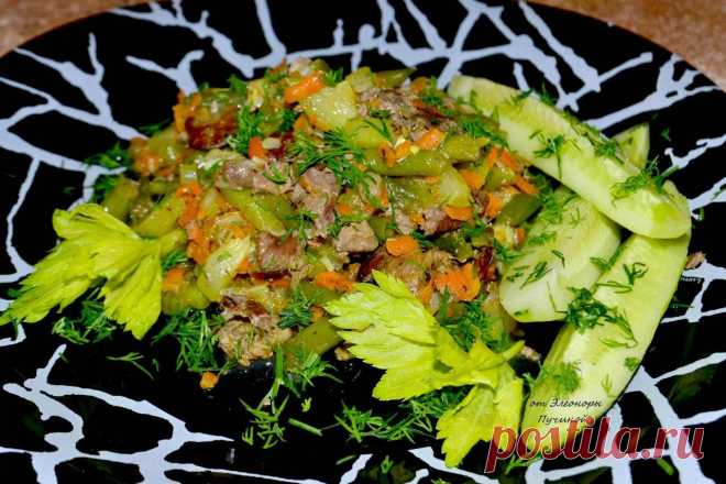 Овощное рагу с куриной печенью | Кулинарная Фея