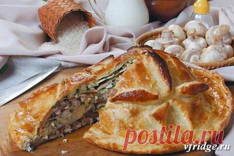 Пирог курник с грибами | Рецепты — просто и со вкусом