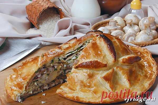 Пирог курник с грибами | Рецепты — просто и со вкусом