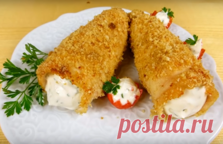 Интересная закуска: куриные трубочки с кремом