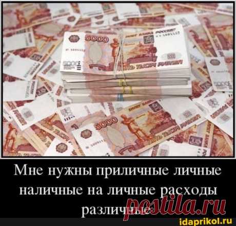 Мне нужны приличные личные наличные на личные расходы различные - АйДаПрикол