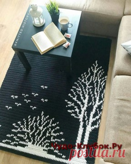 Коврик крючком черно-белый | ✺❁сайт ЧУДО-клубок ❣ ❂✺Коврик крючком черно-белый схемы: ❂ ►►➤6 000 ✿моделей вязания ❣❣❣ 70 000 узоров►►Заходите❣❣ %