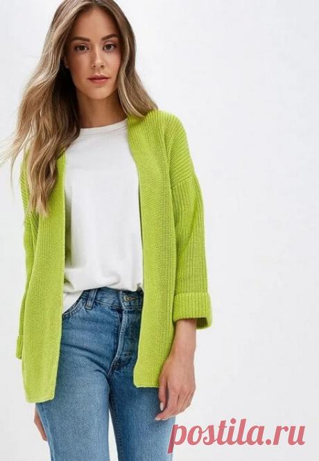 Женские кардиганы платочной вязкой oversize из квадратов