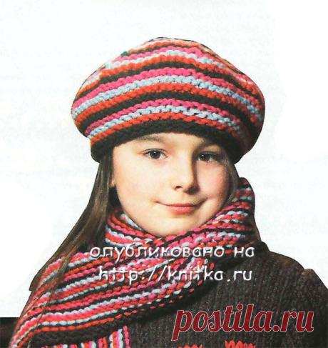 Детский берет из рубрики Вязание для детей. Вязание спицами модели и схемы на kNITKA.ru