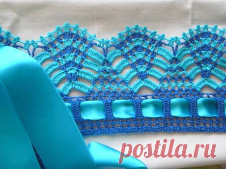 Изящная двуцветная кайма с лентой