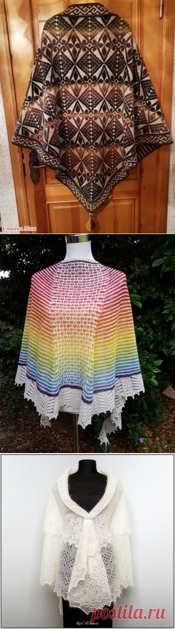 Шаль спицами, 60 схем вязания шалей с описанием и видео-уроками, Вязание для женщин