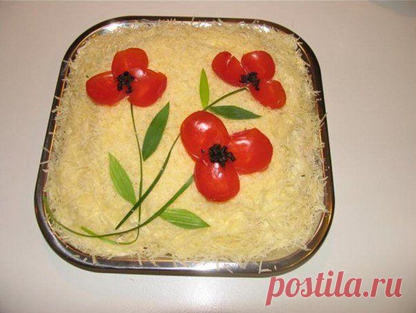 Креативные украшения салатов