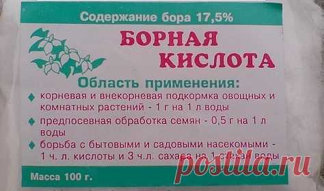 ПРИМЕНЕНИЕ БОРНОЙ КИСЛОТЫ В САДУ И ОГОРОДЕ