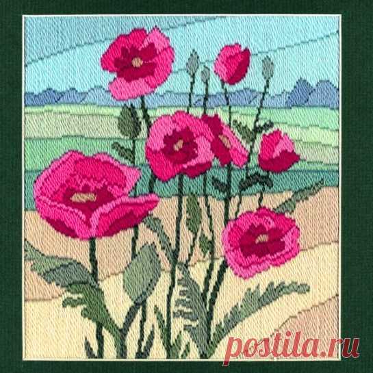 Вышивка и схемы в технике long stitch.