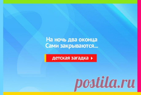 На ночь два оконца Сами закрываются - Загадка
