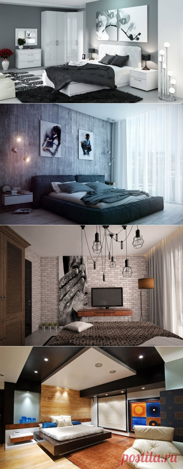 Дизайн спальни в стиле модерн, фото