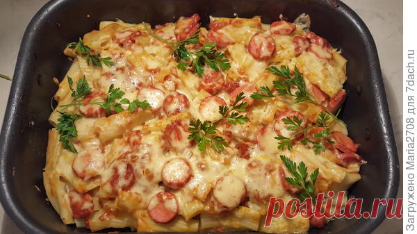 Запеканка из макарон с сосисками. Пошаговый рецепт с фото