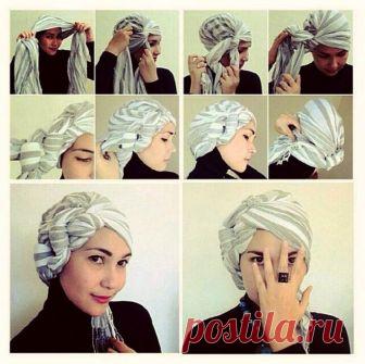 Чалма из платка на голову своими руками. Как завязать чалму из платка, палантина, полотенца. Турецкий и африканский способы. Хитрости.