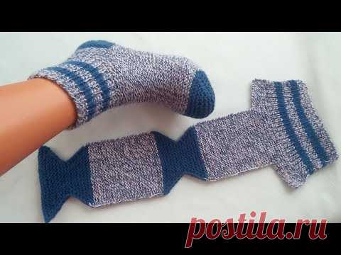 örmesi kolay giymesi çok rahat /iki şiş ile kolay çorap yapılışı / örme çorap