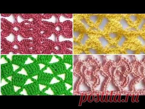 Легкие воздушные узоры крючком со схемами для весеннего вязания