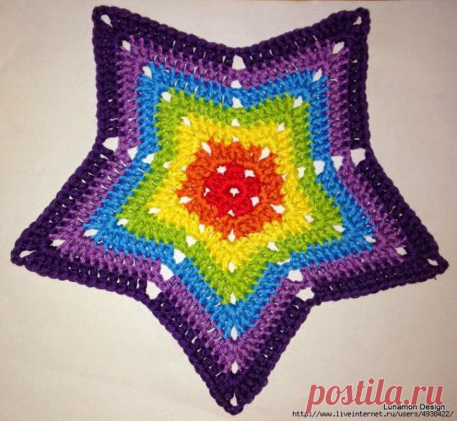 Звезда-радуга. Идея для коврика.