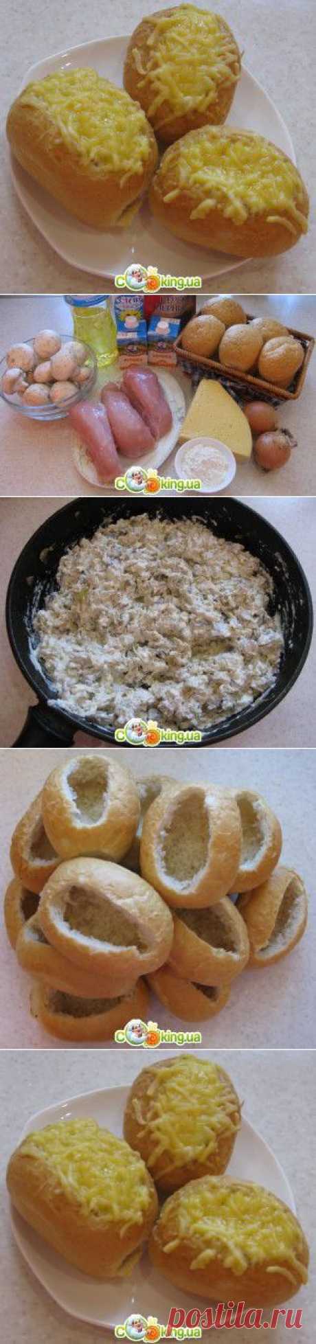 Жульен с курицей и грибами в булочке фото рецепт - Cooking.ua