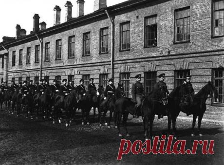 Взвод конных офицеров и кадет Николаевского кавалерийского училища на учении по верховой езде. 1914 / История цивилизаций!