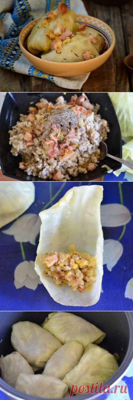 Голубцы с перловкой и горохом в мультиварке