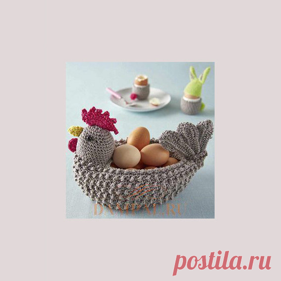 Корзинка для пасхальных яиц крючком | Вязаные радости | Яндекс Дзен