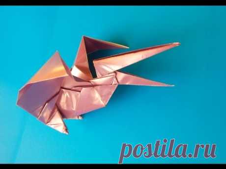 Птеродактиль ящер оригами, Pterodactyl origami lizard.