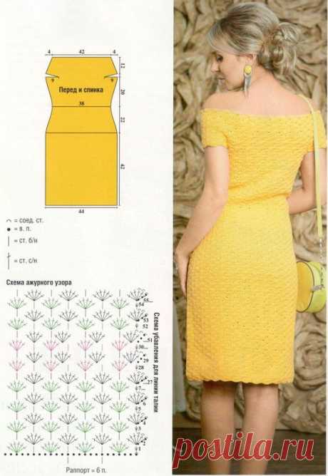 crochelinhasagulhas: Vestido amarelo em crochê