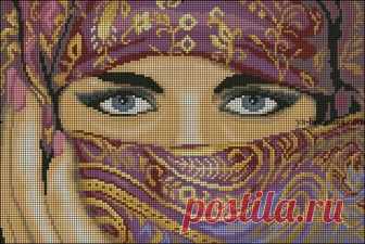 Вышивка восточная девушка. Скачать бесплатно схемы вышивки крестом