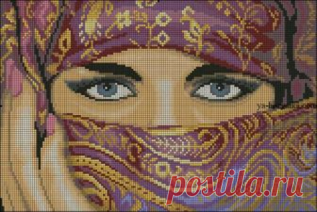 Вышивка восточная девушка. Скачать бесплатно схемы вышивки крестом