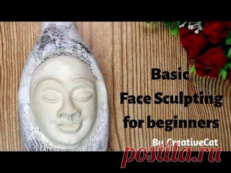 Basic Face sculpting for beginners/ How to sculpt a face/ Clay Mural