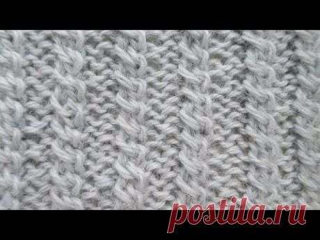 Узоры спицами. Резинка с перемещенными петлями.