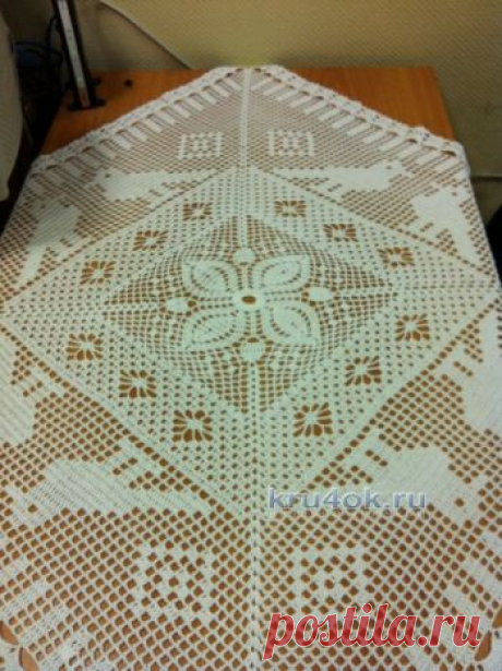 Вязаные крючком скатерти. Схемы вязания. Прямоугольные, овальные и круглые скатерти крючком. - страница 3