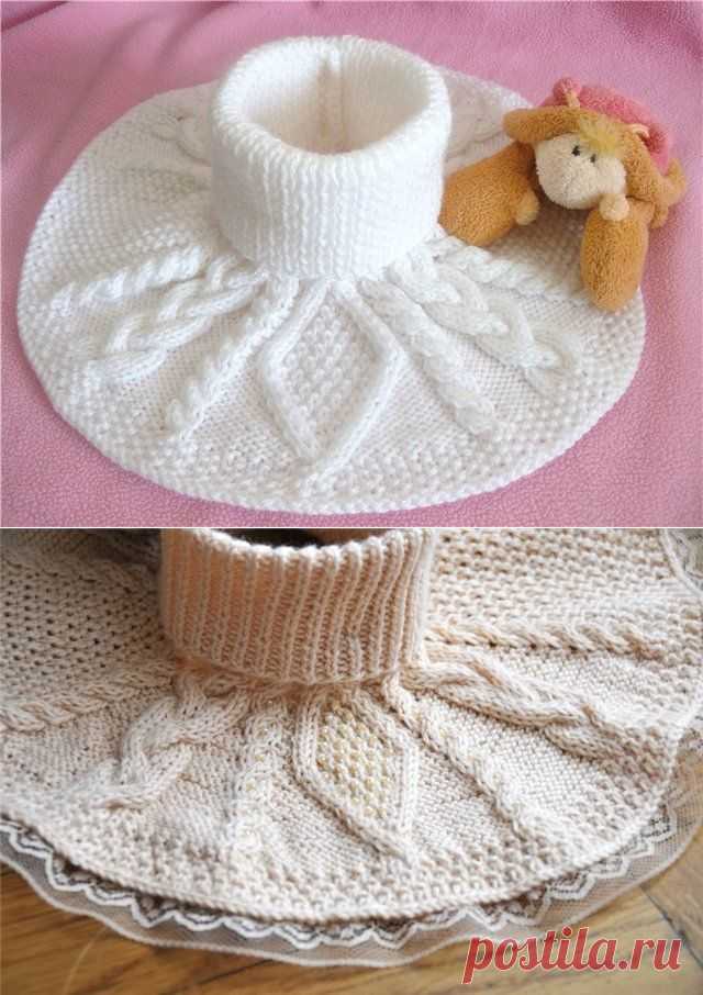 Манишка для девочки спицами: схема и описание