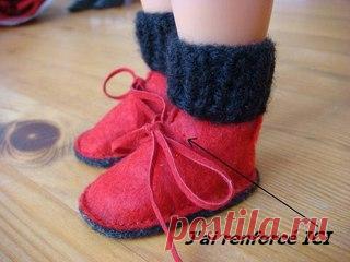 Ботиночки для куклы.

#Выкройка от Chang-O.