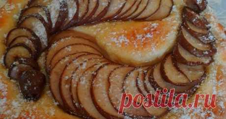 Классный рецепт - Яблочный пирог на творожном тесте! Очень вкусный пирог,с умопомрачительным ароматом и прекрасным вкусом