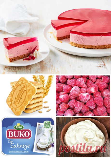 Клубничный чизкейк без выпечки – простой рецепт, ТТК