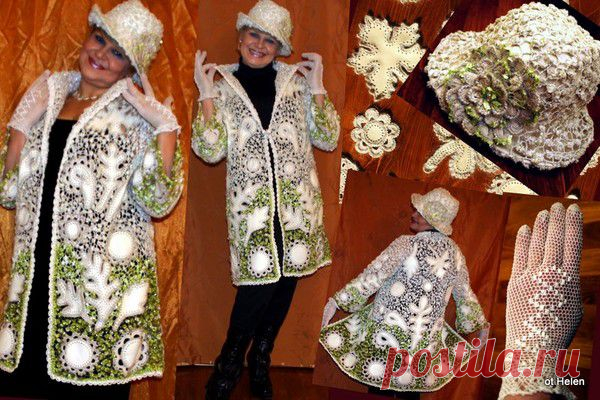 пальто из ЭЛЕМЕНТОВ КОЖИ И “ИРЛАНДСКОГО КРУЖЕВА”.