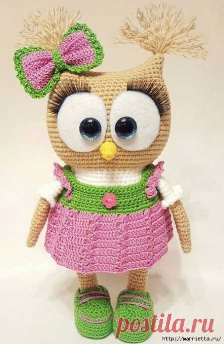 Игрушка амигуруми «Совушка в кедах»