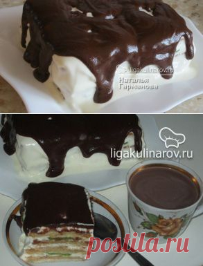 Торт фруктовый без выпечки из печенья – рецепт с фото от Лиги Кулинаров, пошаговый рецепт