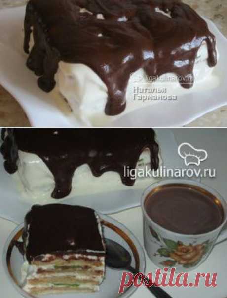 Торт фруктовый без выпечки из печенья – рецепт с фото от Лиги Кулинаров, пошаговый рецепт