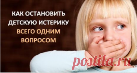Это гениально! Как остановить детскую истерику, задав всего один вопрос Проверьте сами! У меня этот метод всегда срабатывает: