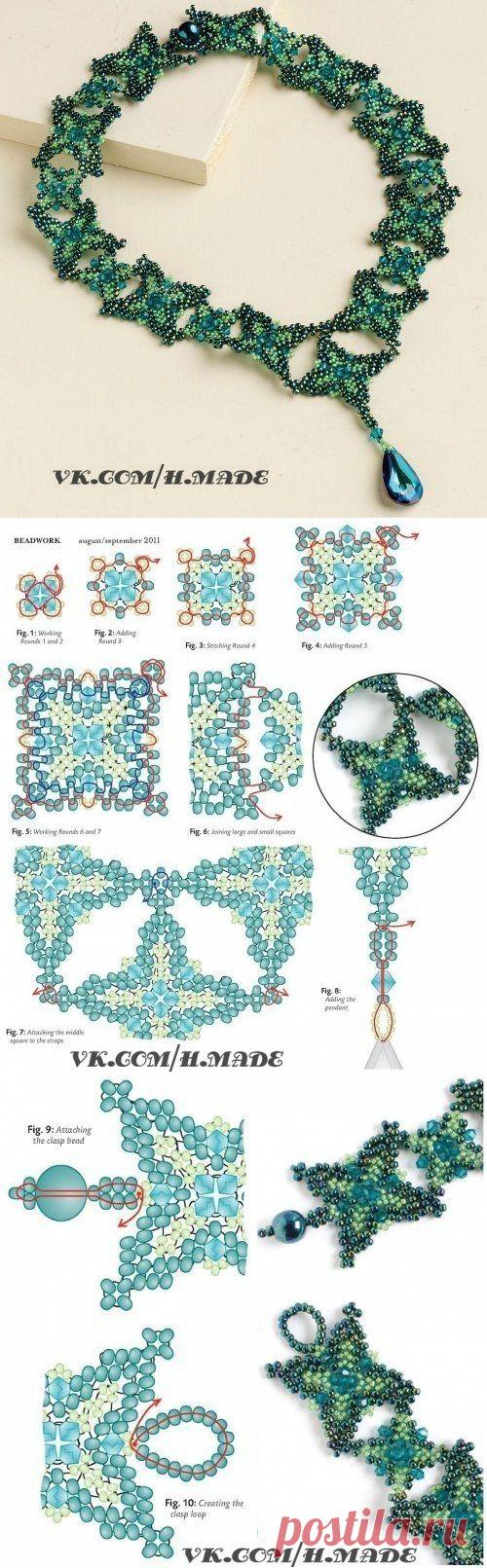 Схема колье "Изумрудное"