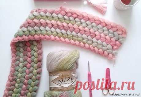 Узор из пышной елочки #узорыкрючком@vyazanie.blog