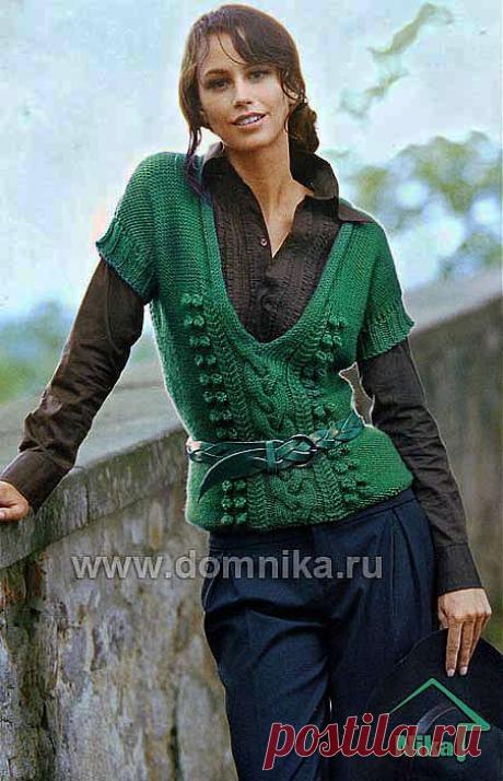 Пуловер с короткими рукавами..