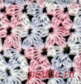 Узор крючком цветка и видео .